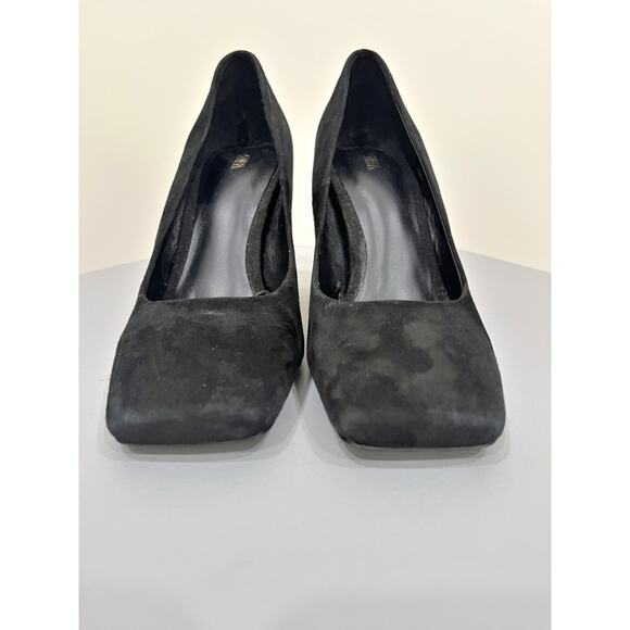 NWT ZARA Black Suede Block Heels - Picture 5 of 9
